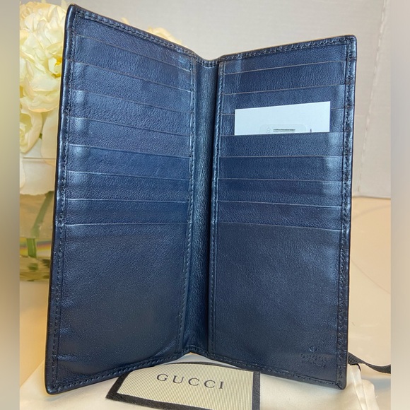 Gucci Wallet navy blue. Long micro GG wallet. Luxury leather - Picture 2 of 13